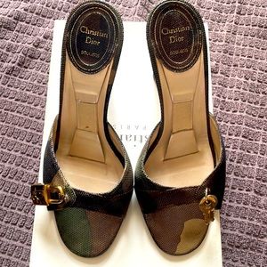 Christian Dior Camo heeled sandals sz 6.5